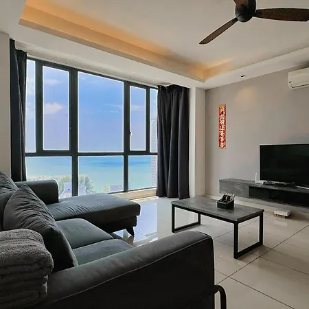 Luxury Seaview Bathtub Condo 2 Rooms 6 Pax Near Straits Quay Marina Mall 豪华海景双房浴缸公寓